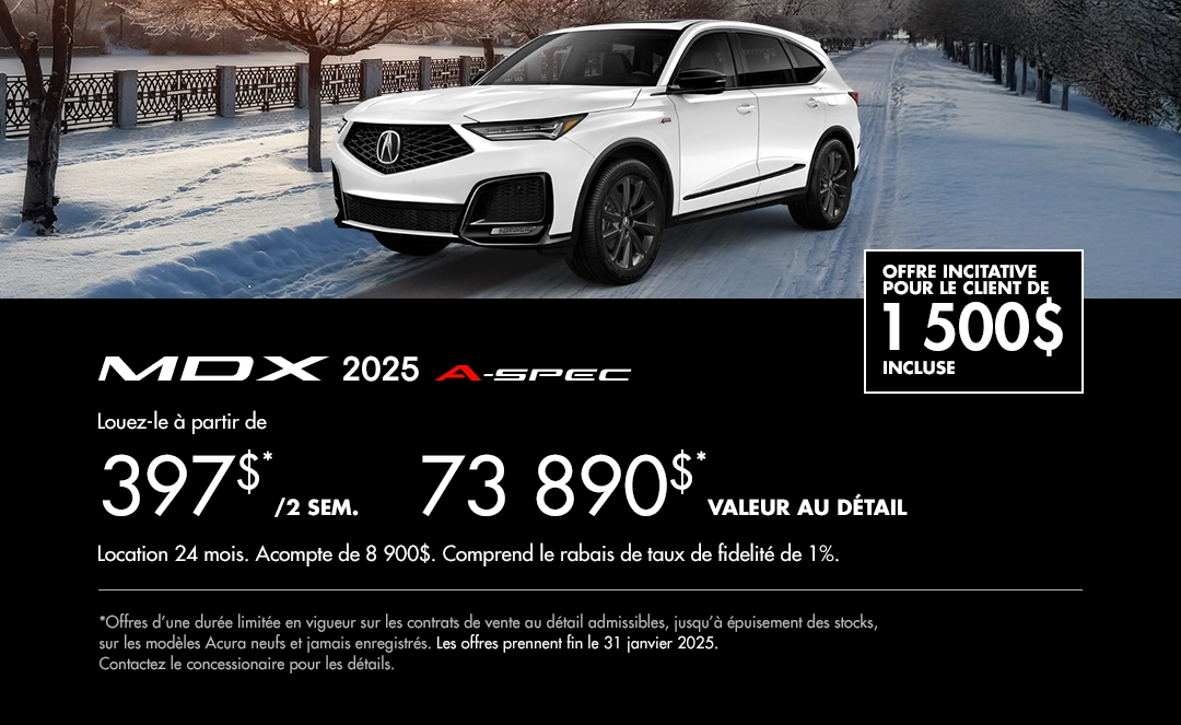 Bannière de Promotion Acura MDX 2025